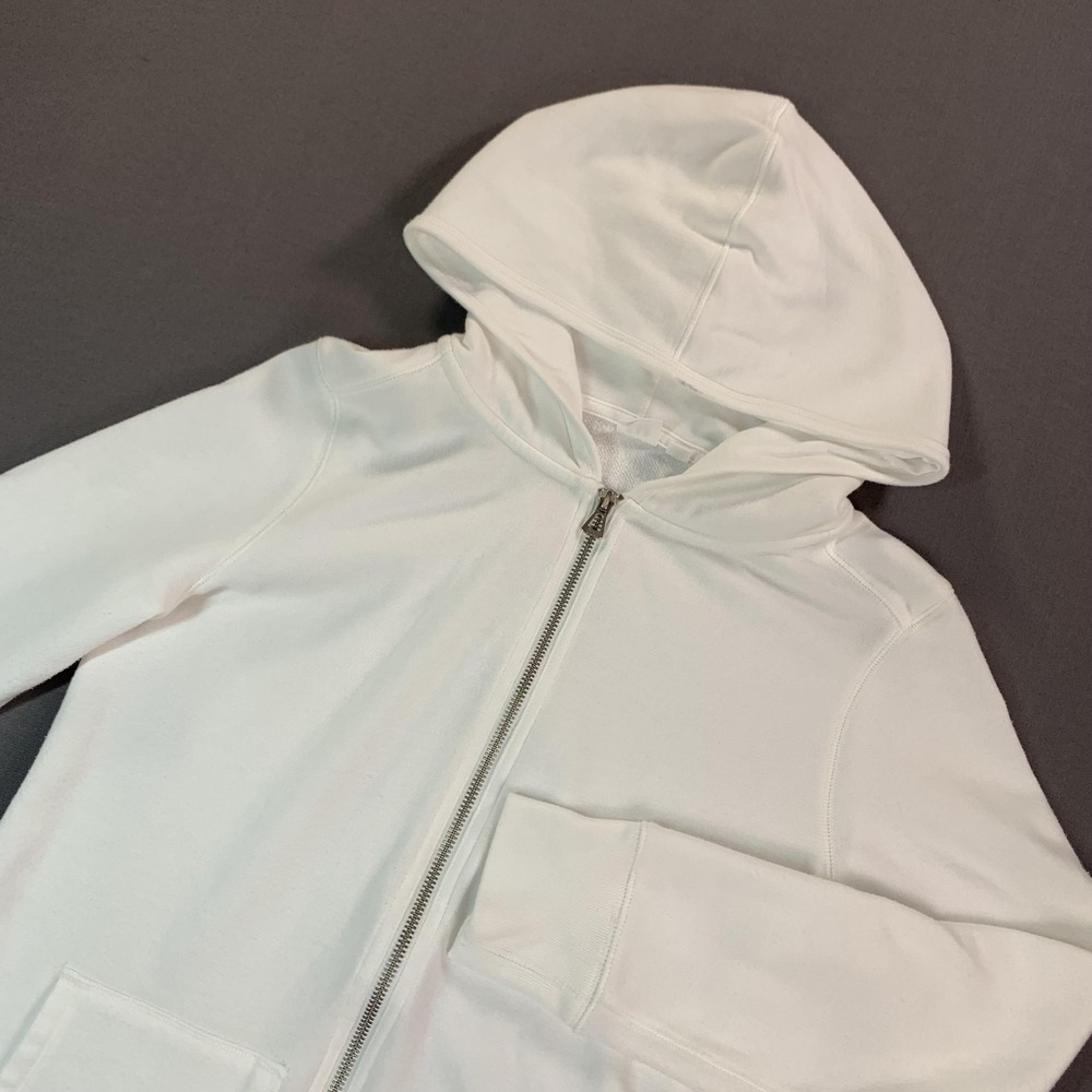 Gap Hoodie Womens Small White Full Zip Fleece Raglan‎ Pockets Casual Sweatshirt